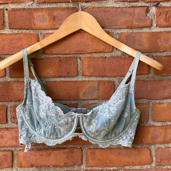 Intimate by Free People  Lace Underwire Bra in Sage Green - Picture 2 of 13